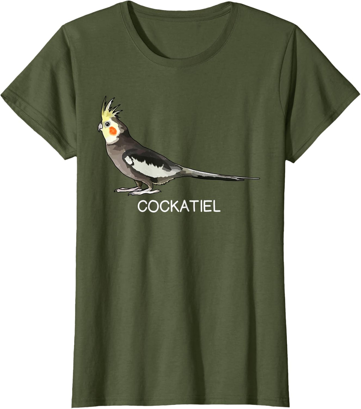 Cockatiel Bird Lover T-Shirt - Olive Green
