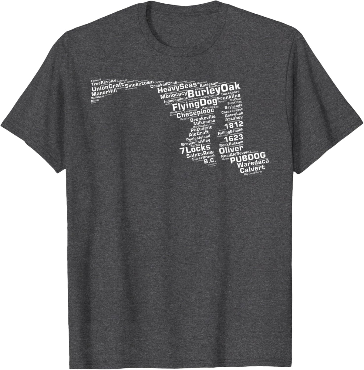 Maryland Breweries T-Shirt - Dark Heather Grey
