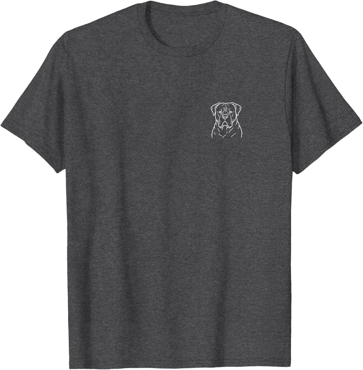 Cane Corso Dog Lover Cute Minimalist Doodle Pocket T-Shirt - Dark Heather Grey