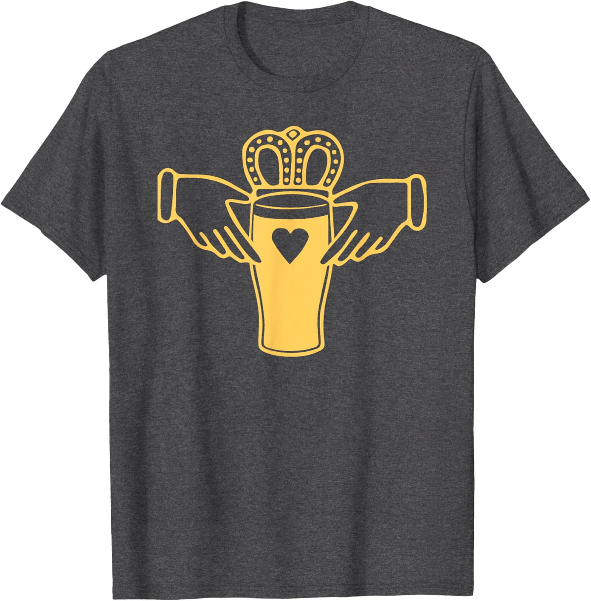 Beer Pint Claddagh St Patricks Day Shirt for Women Men T-Shirt - Dark Heather Grey