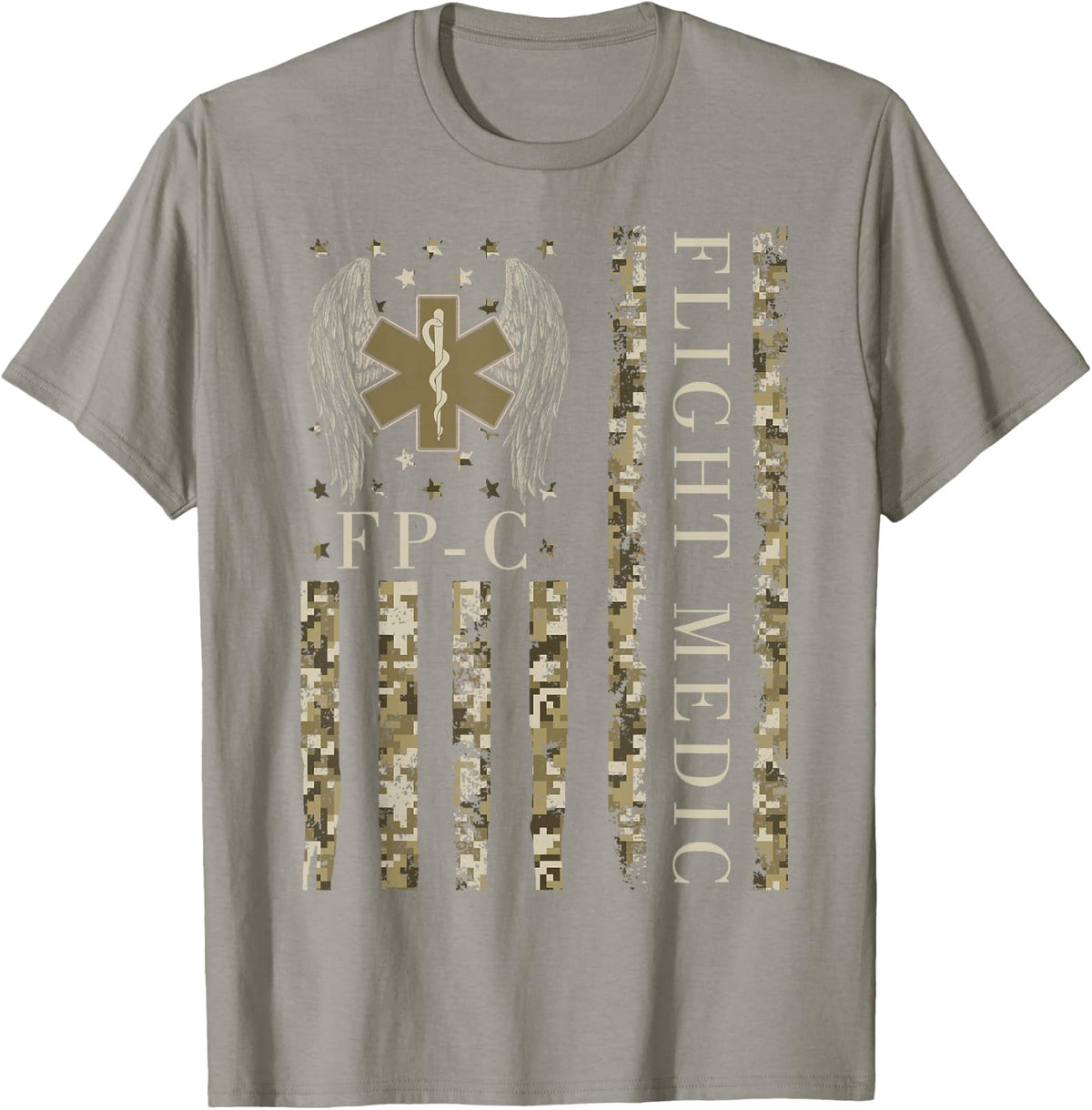 Flight Medic American Flag Flight Paramedic Emergency Nurse T-Shirt - Slate Grey