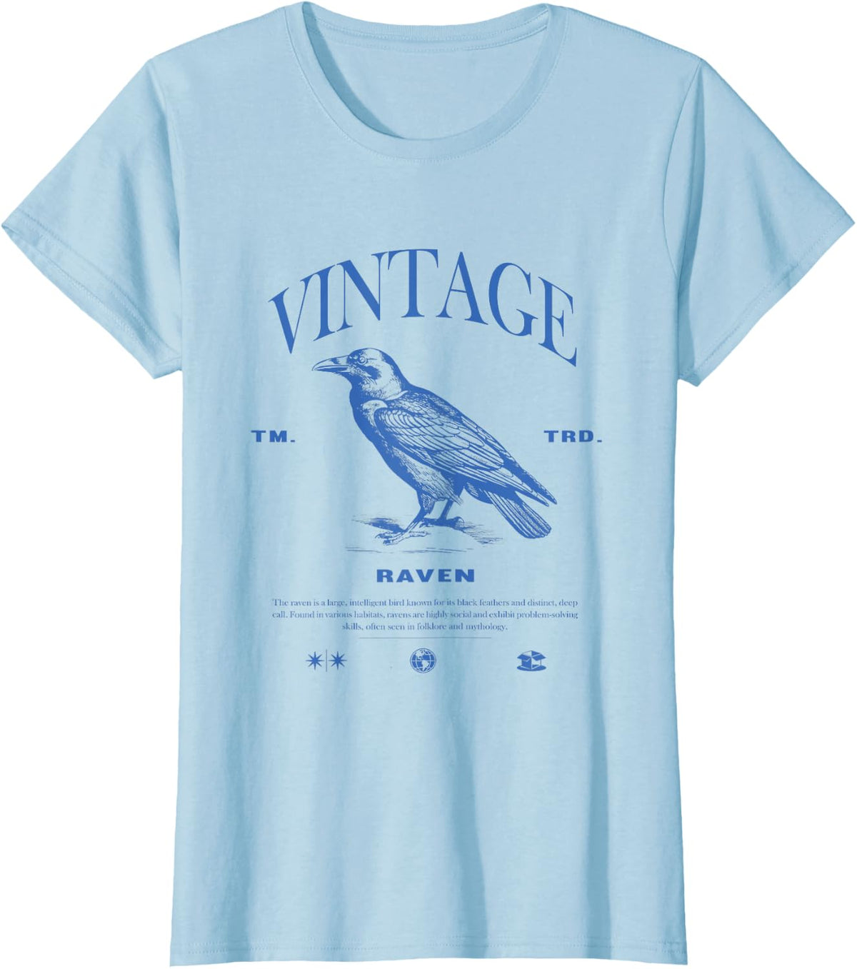 Raven Vintage T-Shirt - Baby Blue