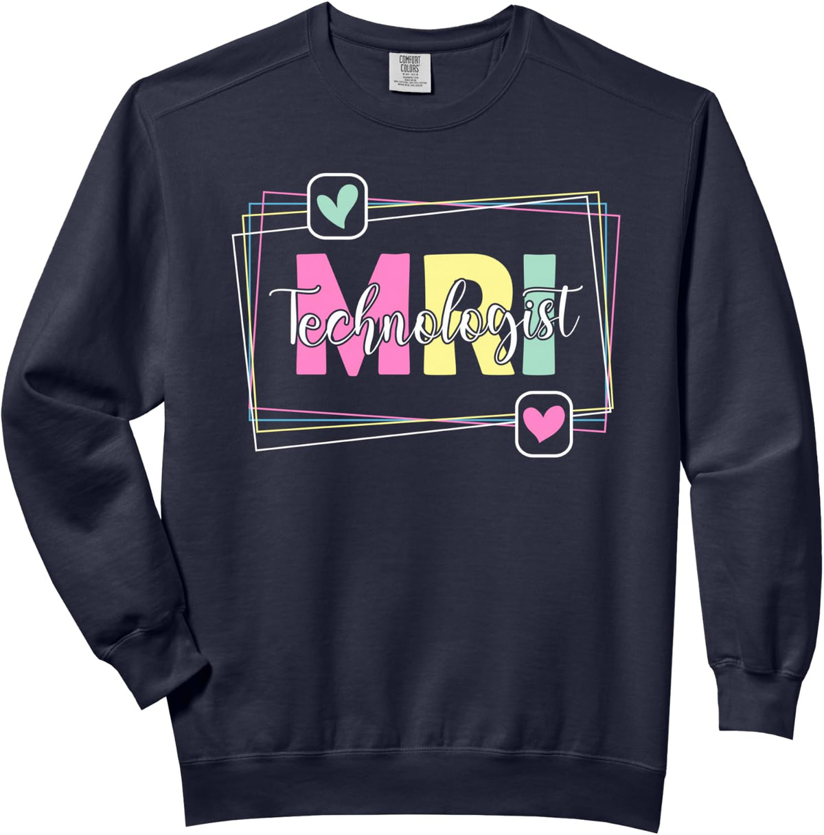 Cute MRI Tech Love MRI Technologist Comfort Colors Adult Sweatshirt - Adult Unisex Navy