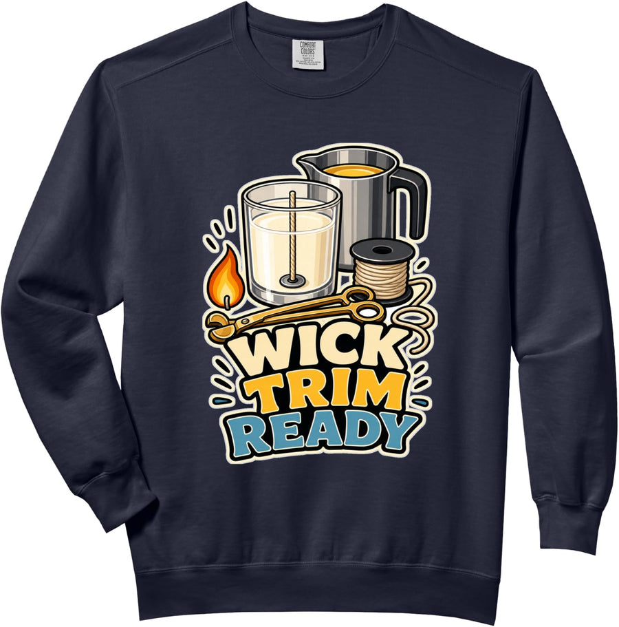 Wick Trim Ready Candle Maker Comfort Colors Adult Sweatshirt - Adult Unisex Navy