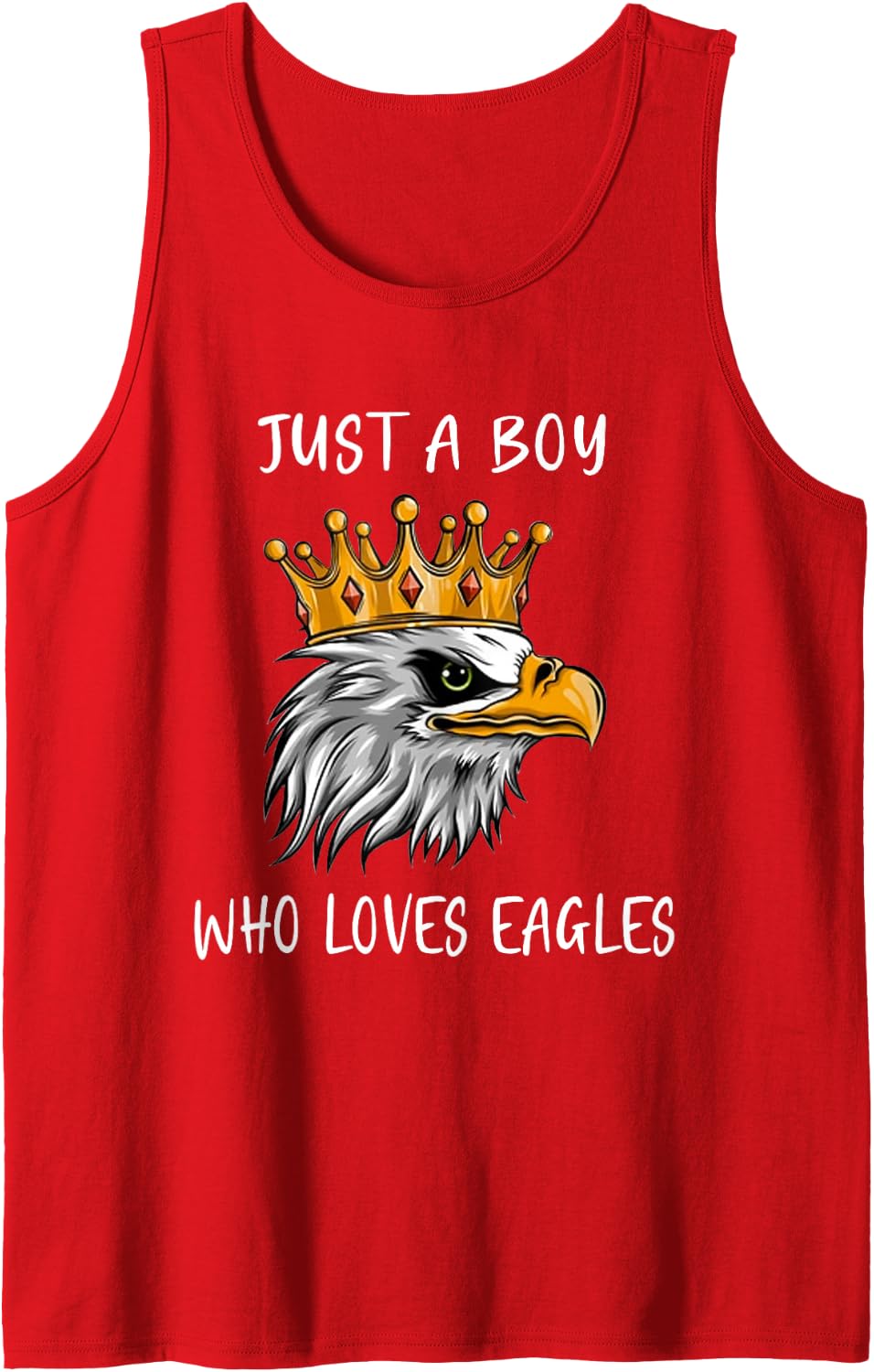 Bald Eagle Just a Boy Who Loves Eagles Sleeveless Tank Top - Red