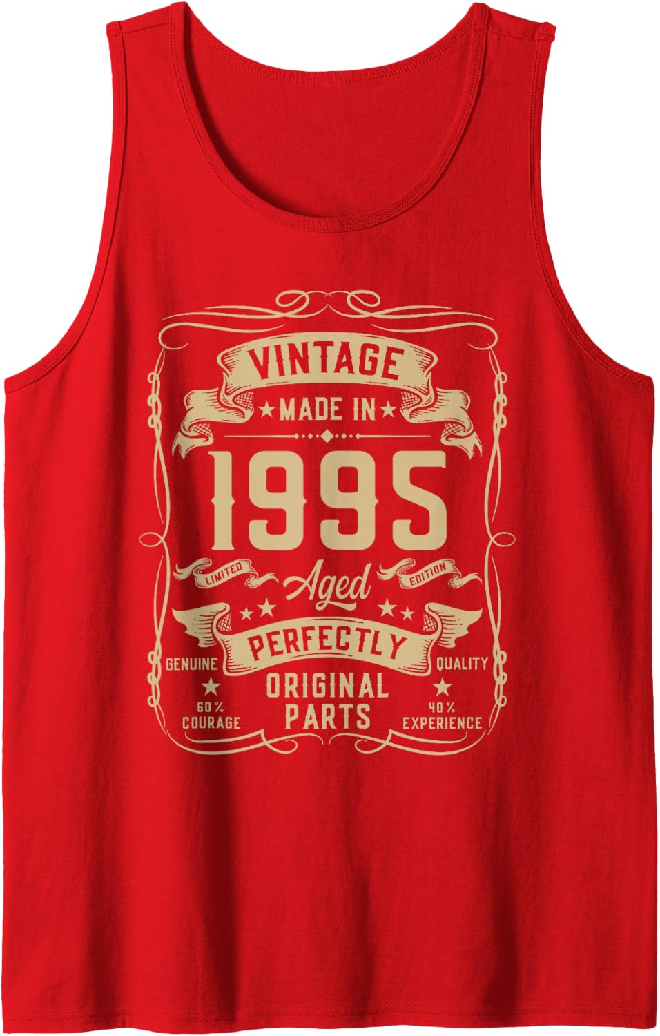 Men's Vintage 1995 31yr 31st Birthday Gifts for Men 31 Years Old Sleeveless Tank Top - Red