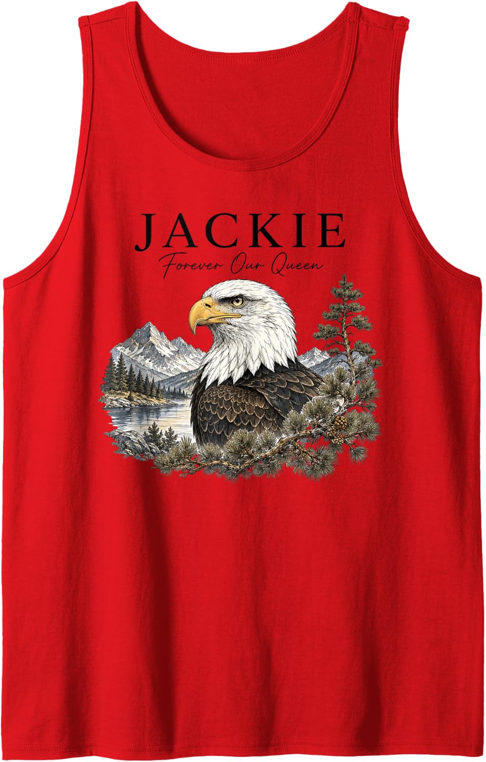 Jackie Bald Eagle, Forever Our Queen Tank Top - Red