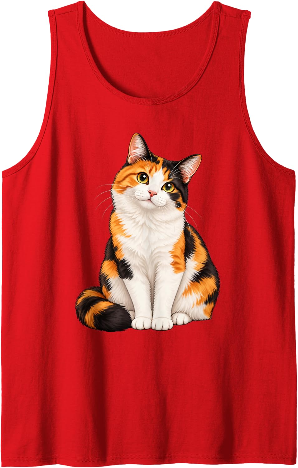 Calico Cat Cute Cat Lover Sleeveless Tank Top - Red