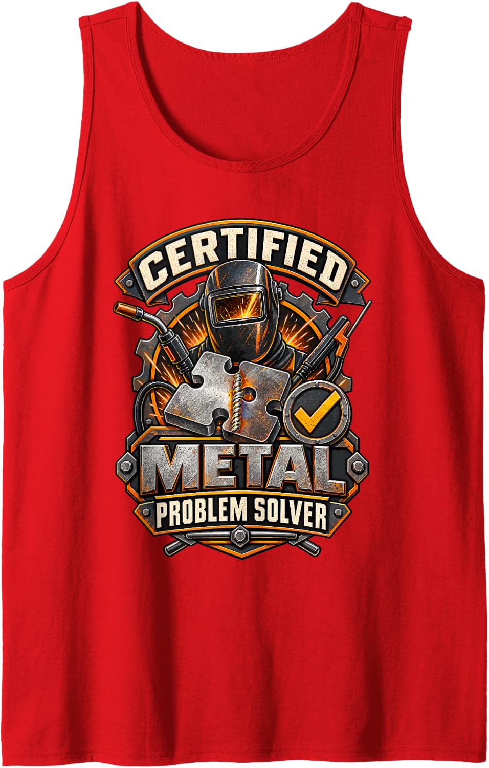 Funny Welding Worker Welder Tank Top - Red