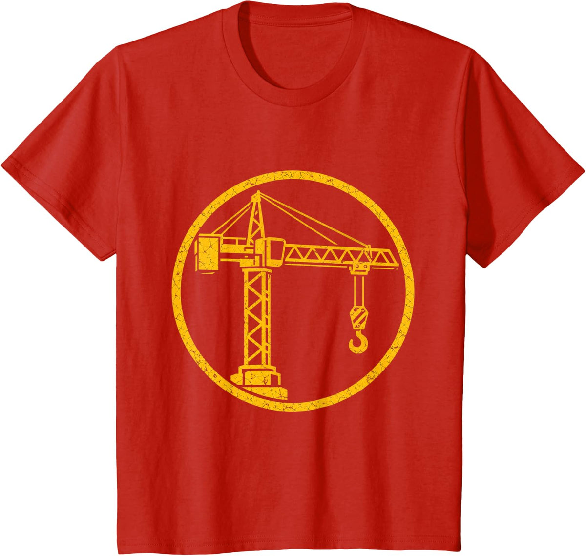 Tower Crane Logo Heavy Equipment Industrial T-Shirt - Red