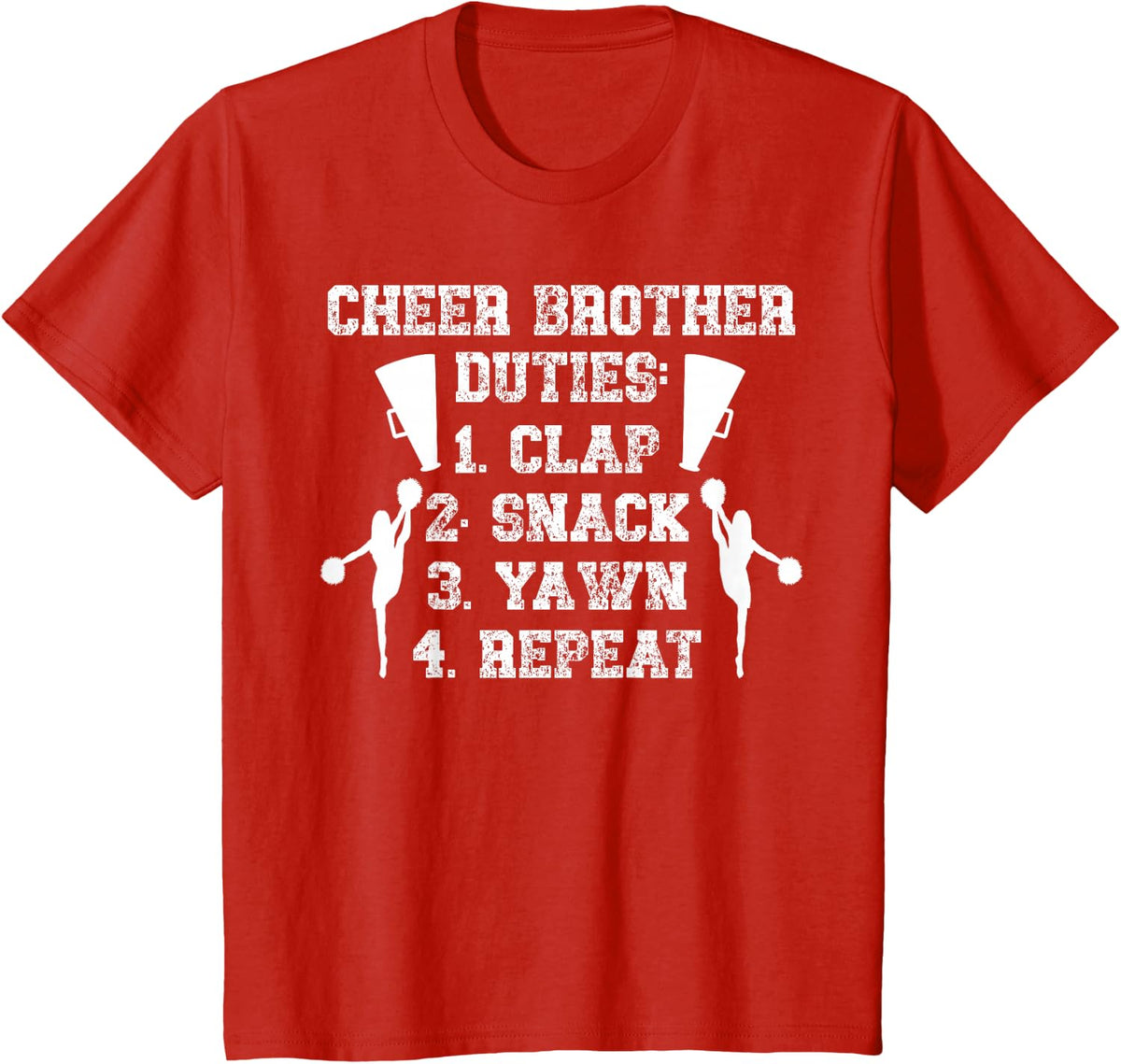 Cheer Brother Duties Cheer Bro Of A Cheerleader Brother T-Shirt - Red