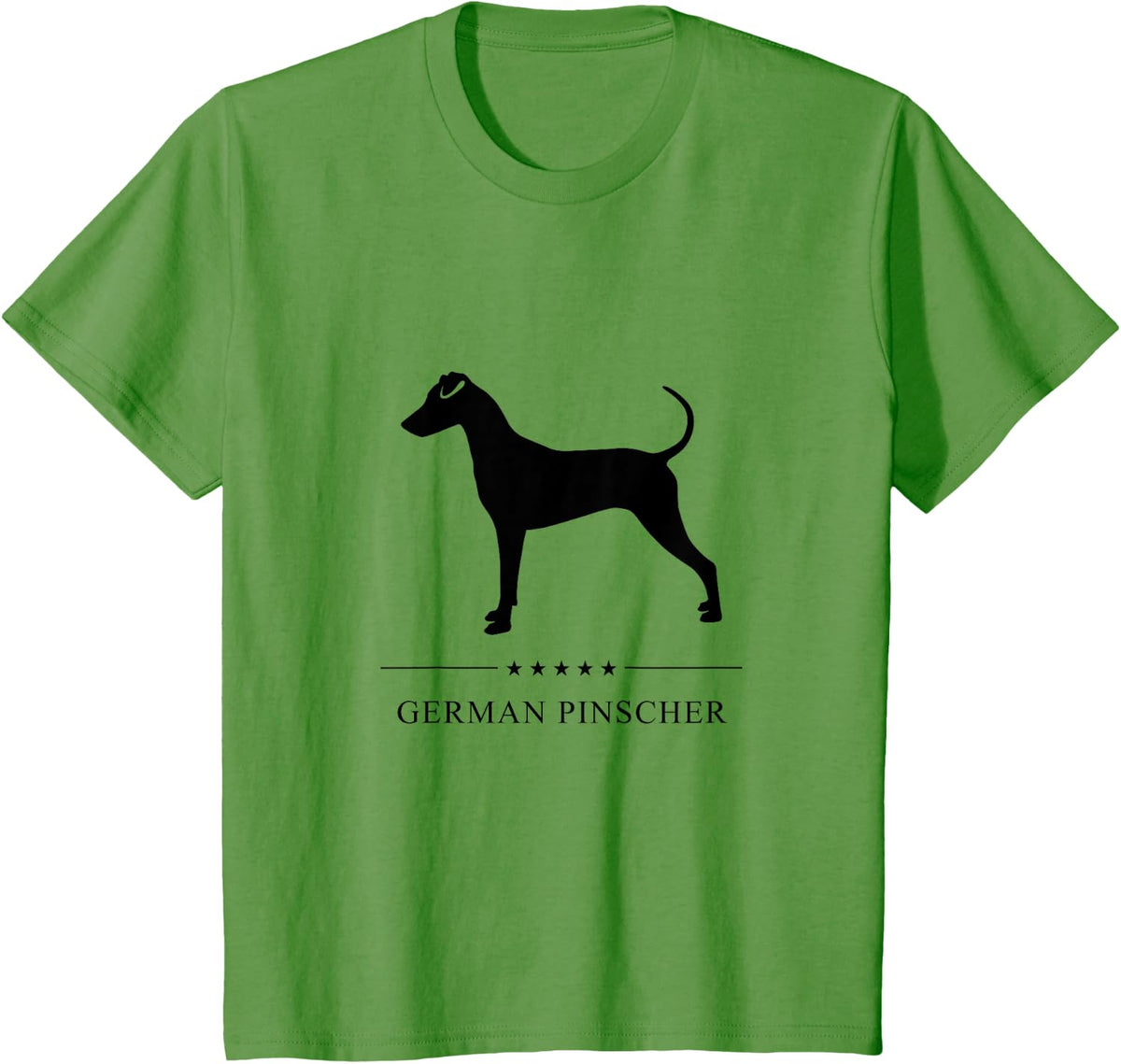 German Pinscher Black Silhouette T-Shirt - Grass Green