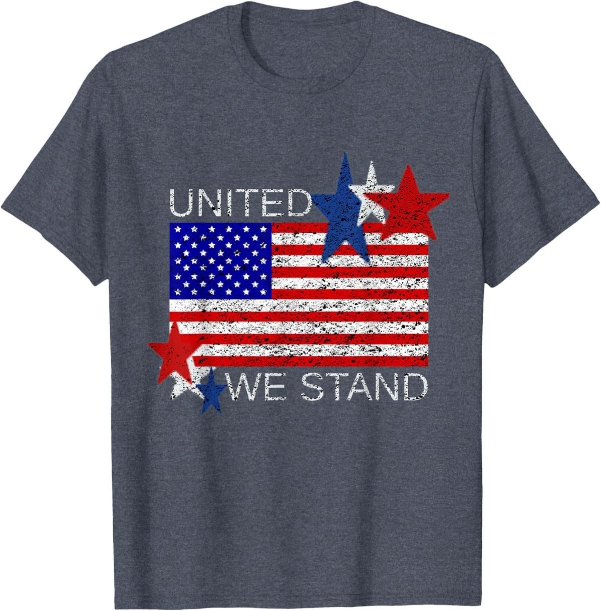 Patriotic Independence Day American Flag T-Shirt - Heather Blue