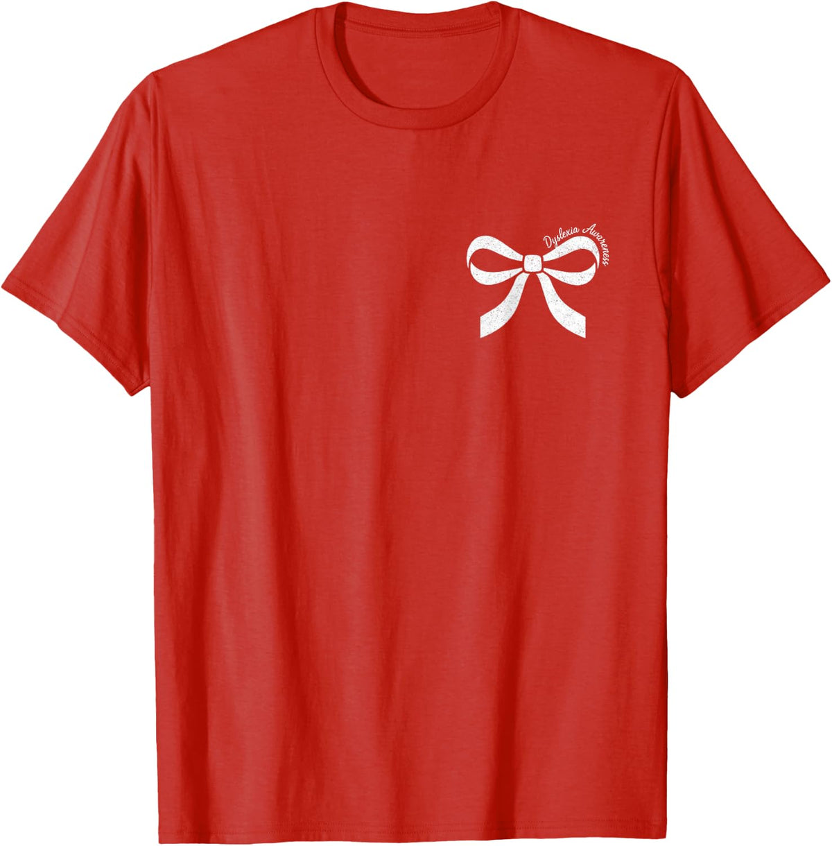 in October We Wear Red Dyslexia Awareness (Front & Back) T-Shirt - Red