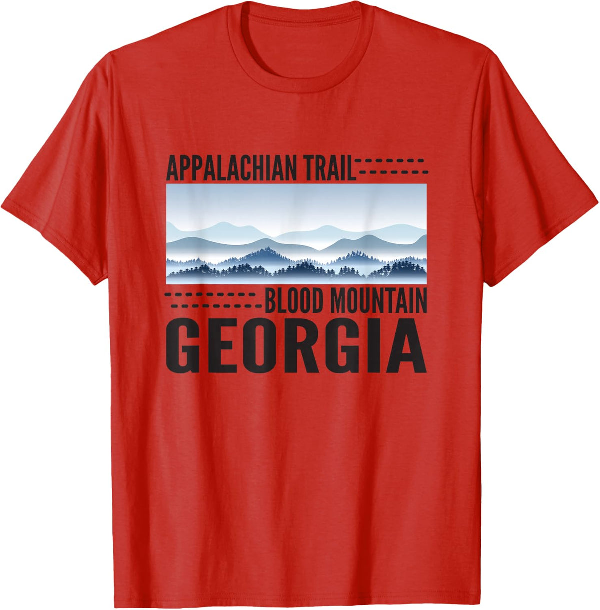 Appalachian Trail Hikers Hiking at Blood Mountain Georgia T-Shirt - Red