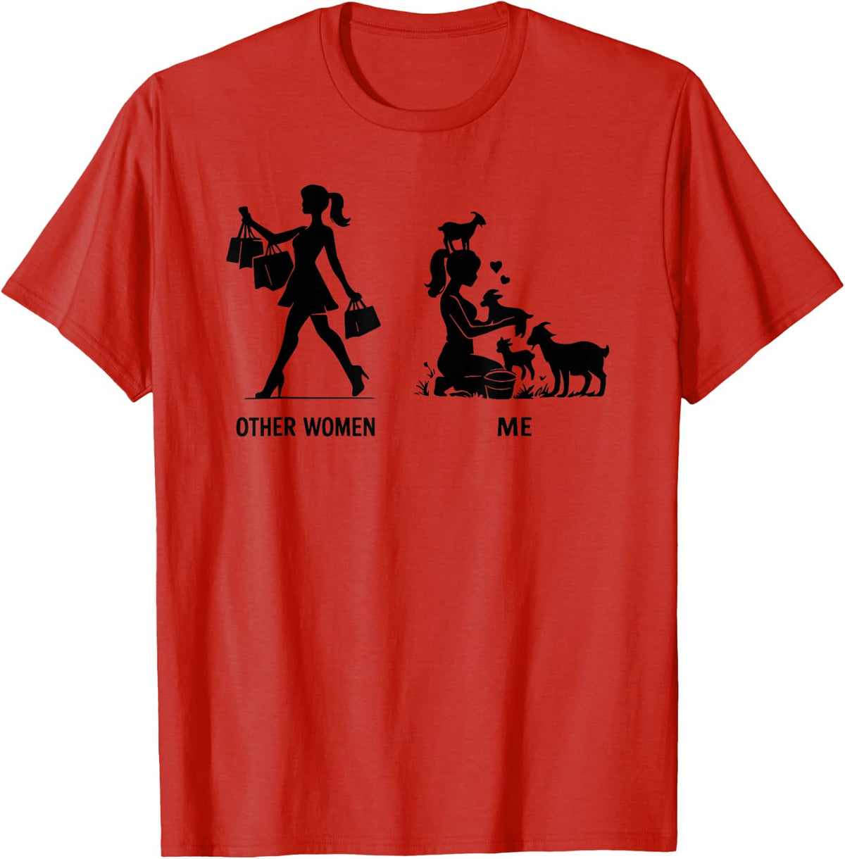 Funny me and Other Women Goats T-Shirt - Red