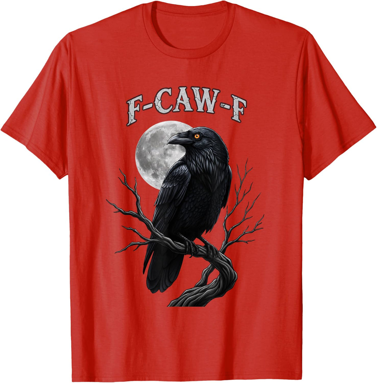 Raven Funny Bird Moon Crow Humor Gothic T-Shirt - Red