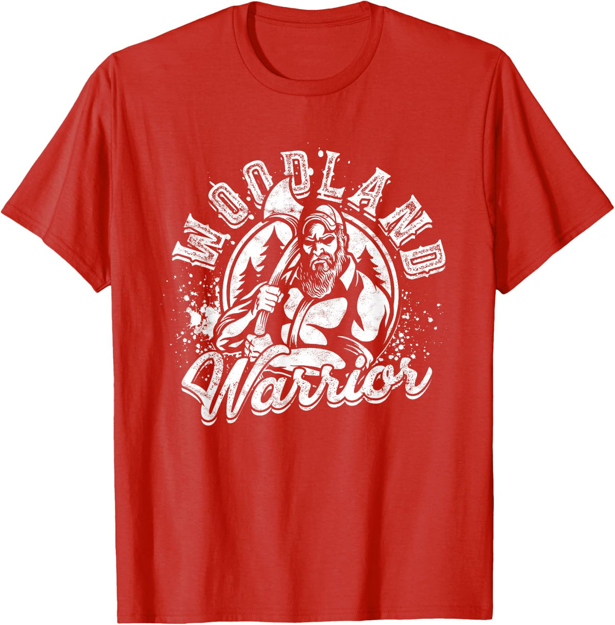 Lumberjack Tree Cutter Woodland Warrior T-Shirt - Red