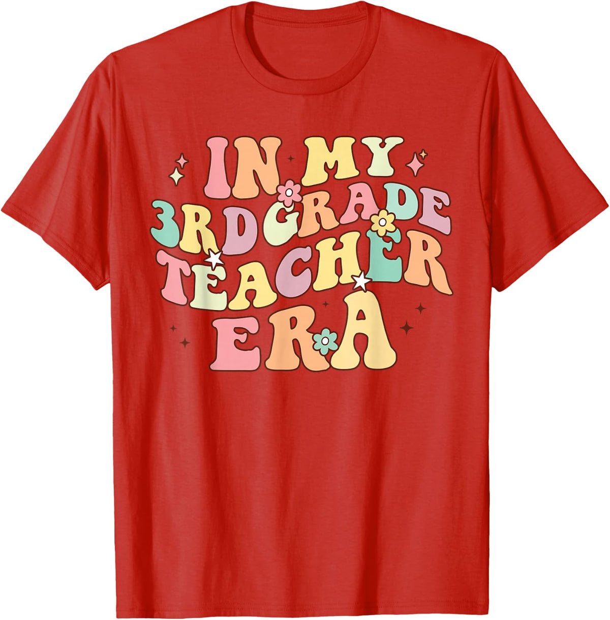 In My 3rd Grade Teacher Era Back To School Retro Teacher T-Shirt - Red