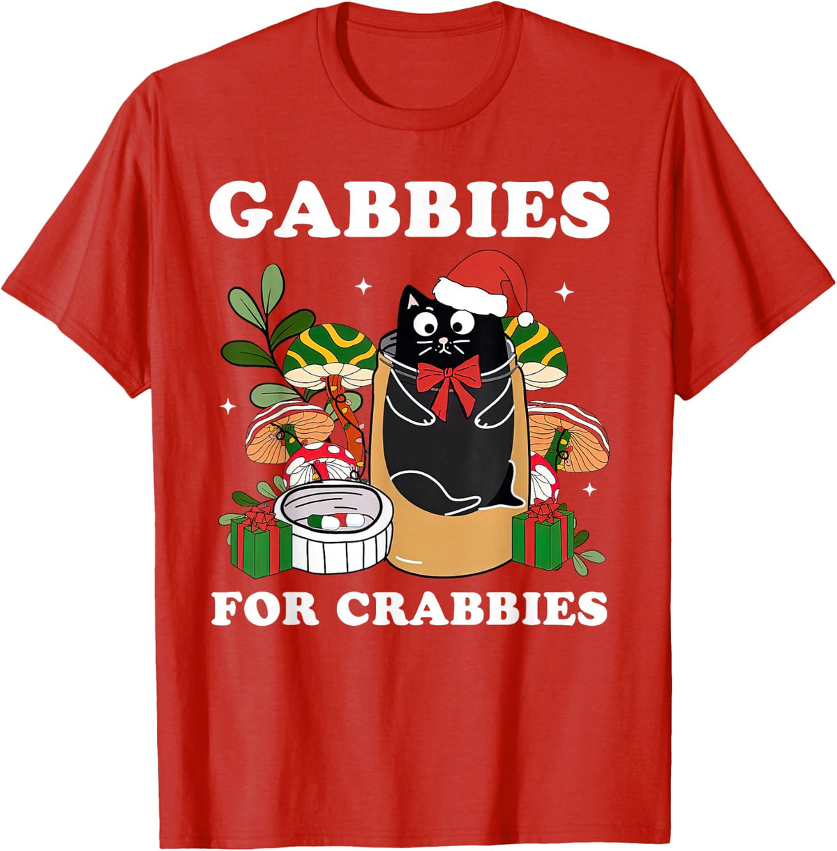 Gabbies for Crabbies Dog Cat Veterinarian Vet Tech Christmas T-Shirt - Red