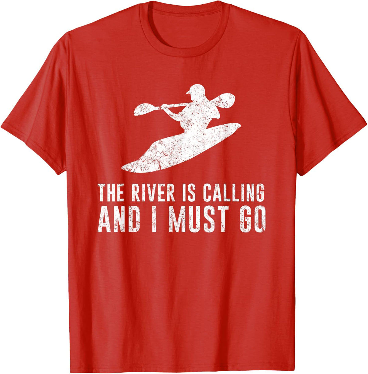Whitewater Kayaking Tshirt - The River is Calling T-Shirt - Red
