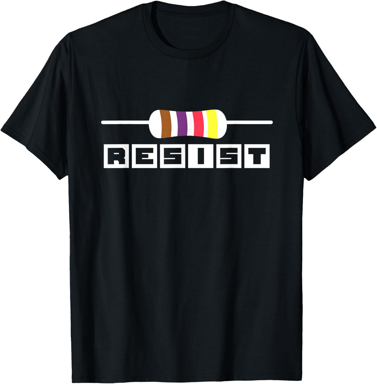Electronics Component Resistor Electrician T-Shirt - Black
