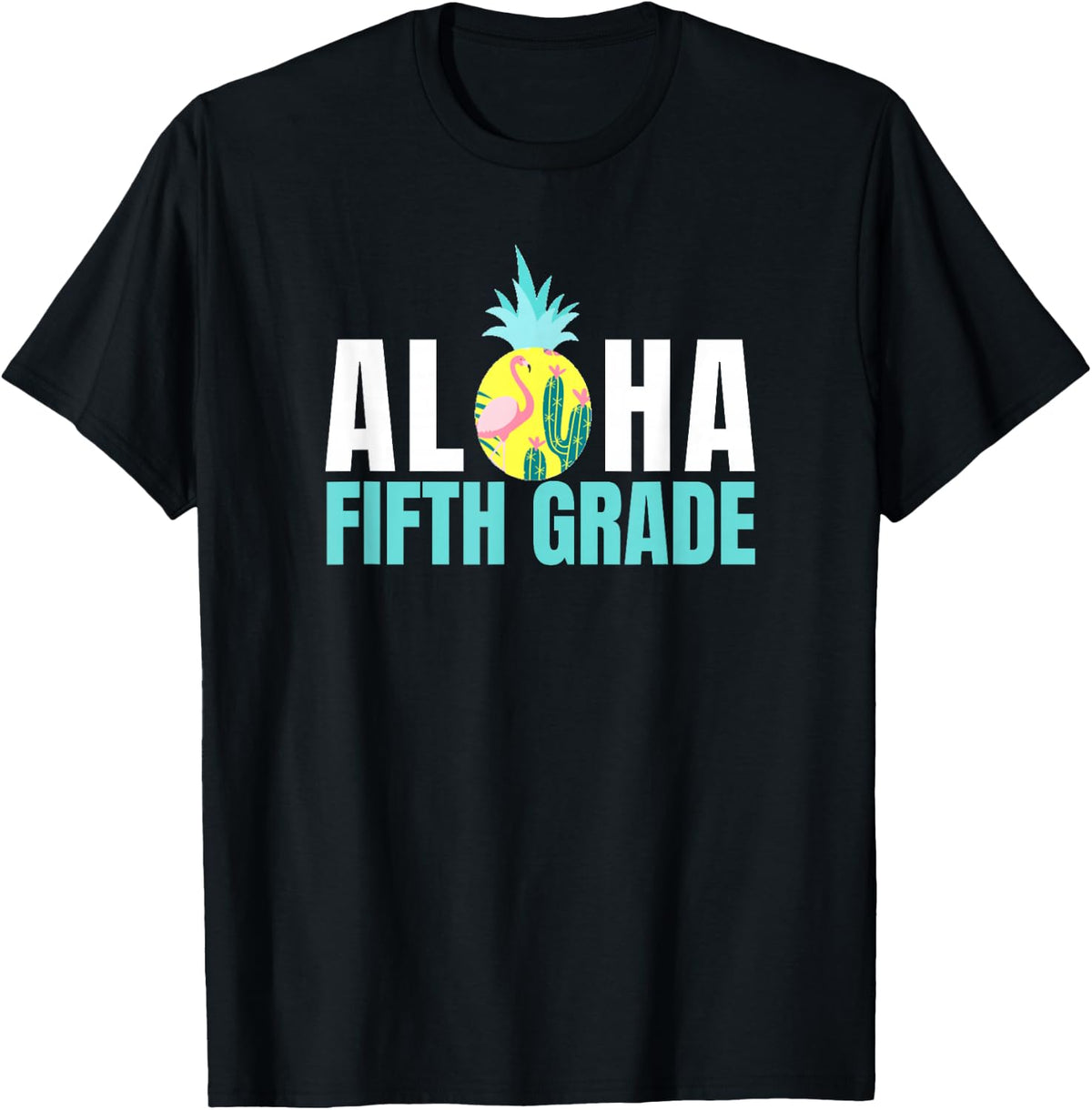 Funny Aloha Fifth Grade Back To School Kids Teachers Gift T-Shirt - Black