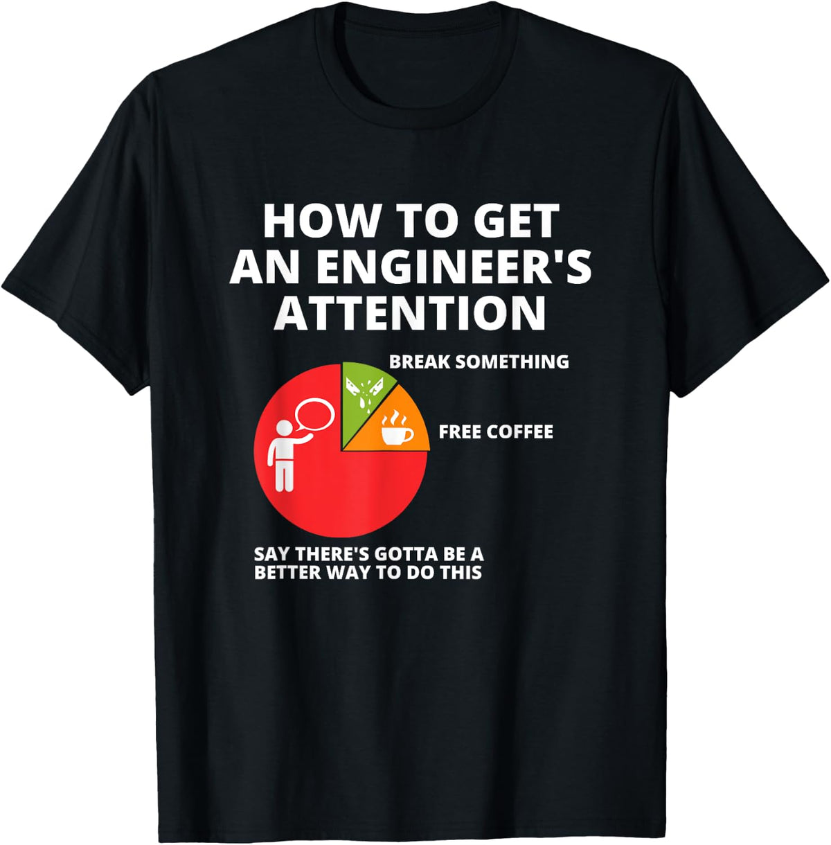 How to Get an Engineer's Attention - Funny Engineering T-Shirt - Black