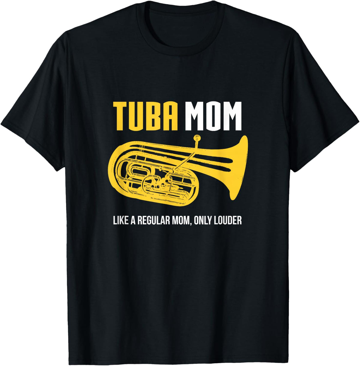 Tuba Mom Shirt, Funny Cute Marching Band Gift T-Shirt - Black