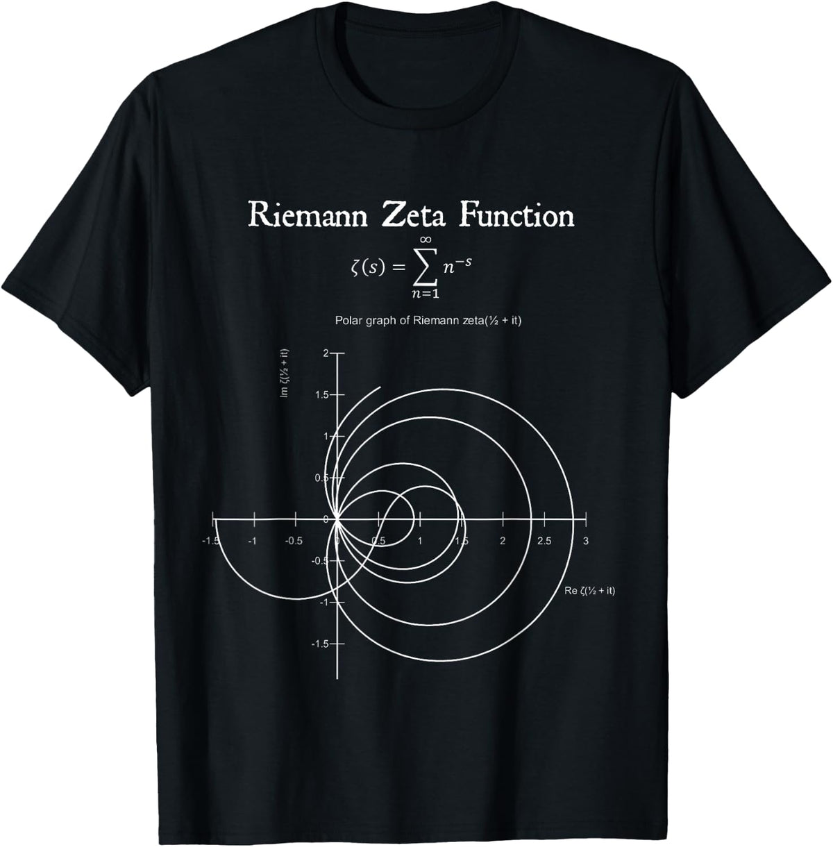Riemann Zeta Function Graph Physics Math Teacher Nerdy Gift T-Shirt - Black