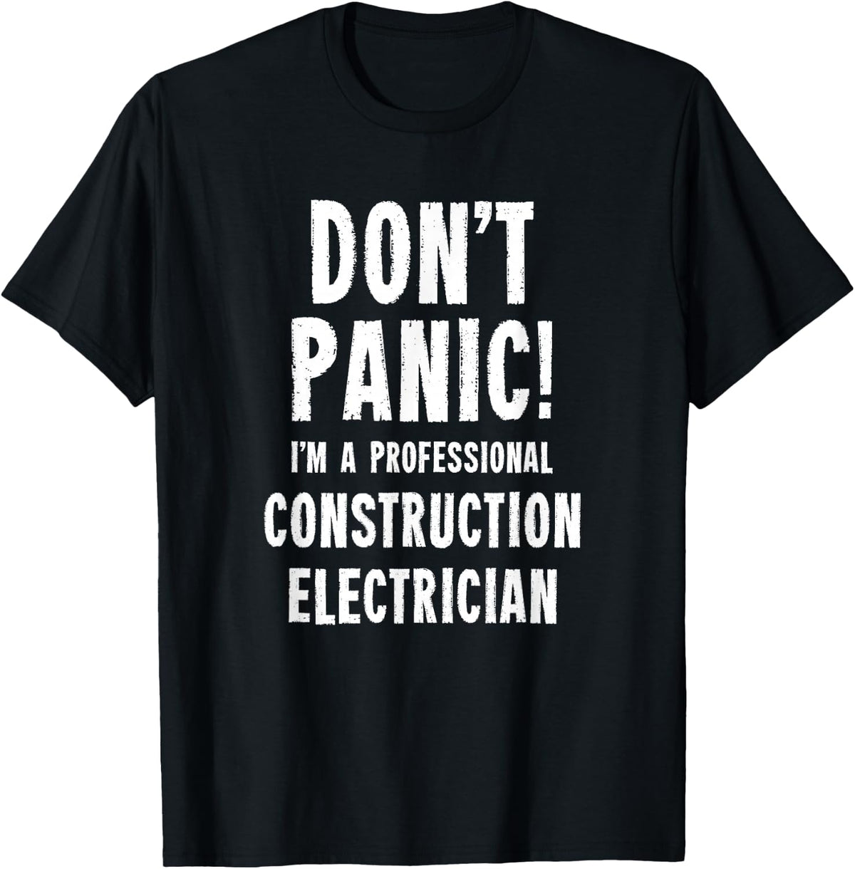 Construction Electrician T-Shirt - Black