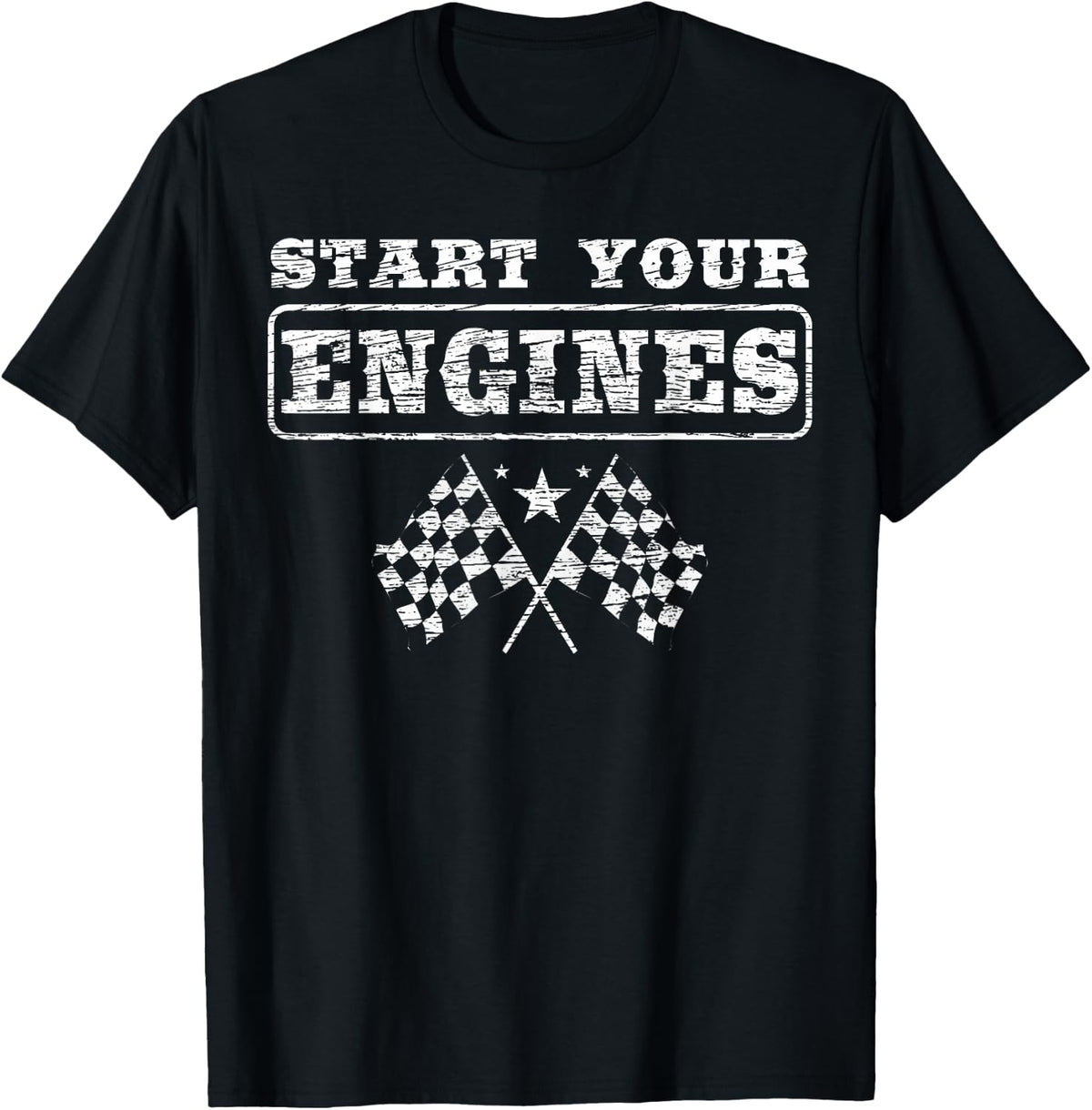 New Start Your Engines for a Car and Bike Racer Autocross T-Shirt - Black