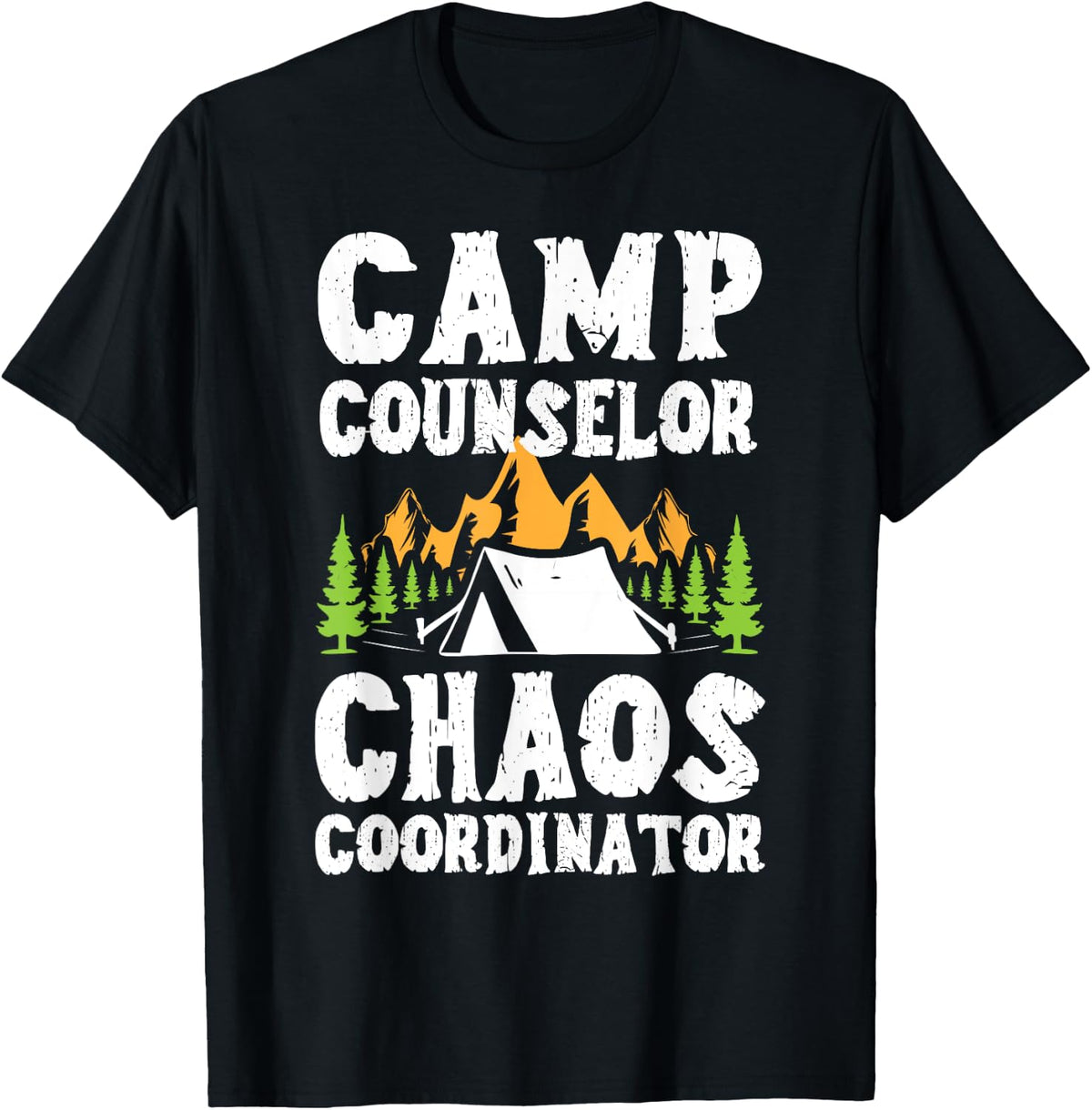 Camp Counselor Chaos Coordinator Camp Counselors T-Shirt - Black