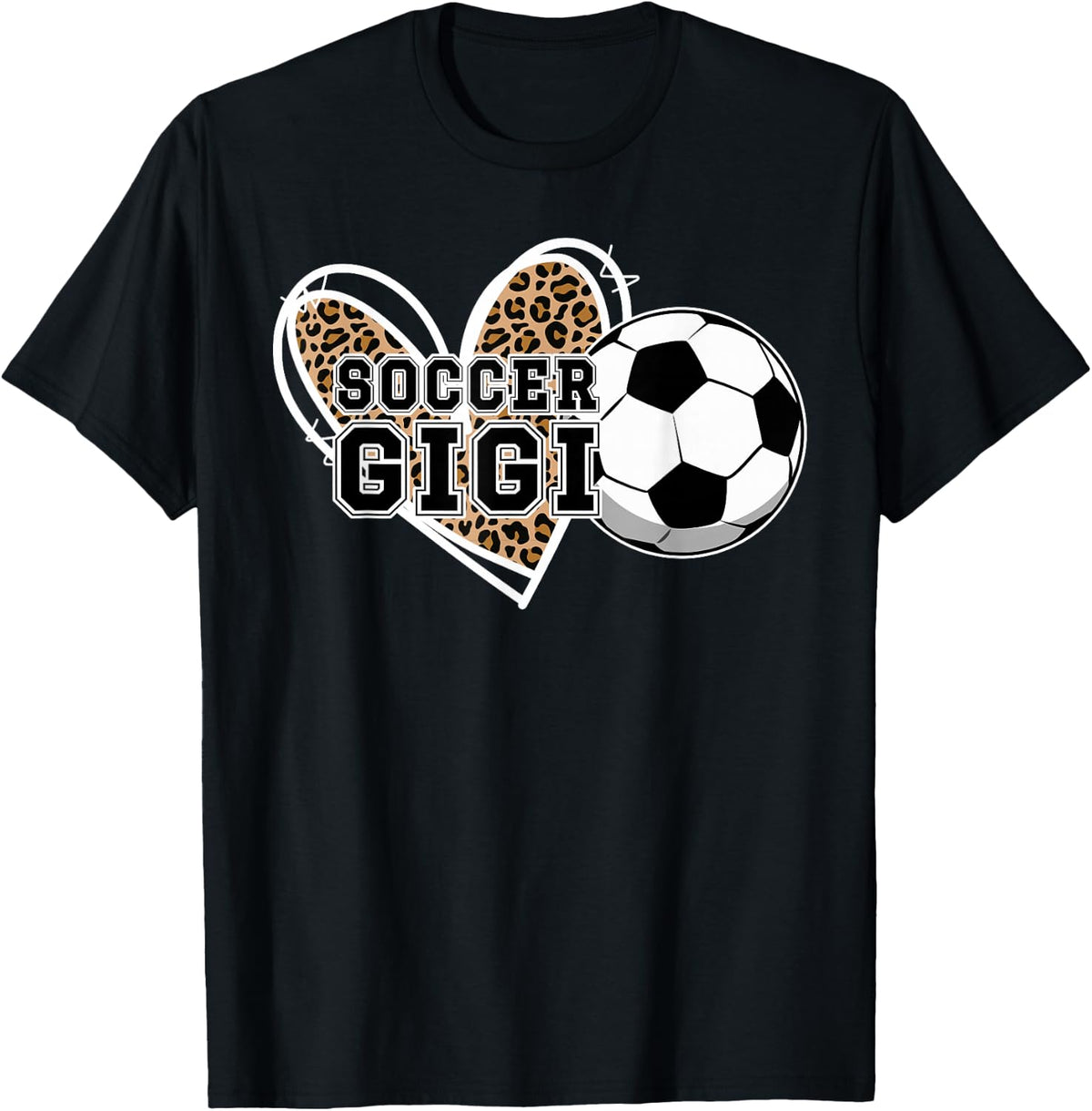 Soccer Gigi Grandma Leopard Gigi Of A Soccer Player Gigi T-Shirt - Black