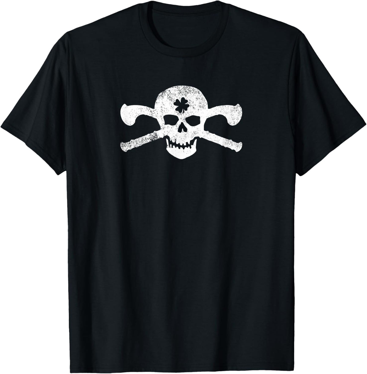 IRISH SKULL & CROSS SHILLELAGH CLUBS Shamrock St. Paddy's T-Shirt - Black