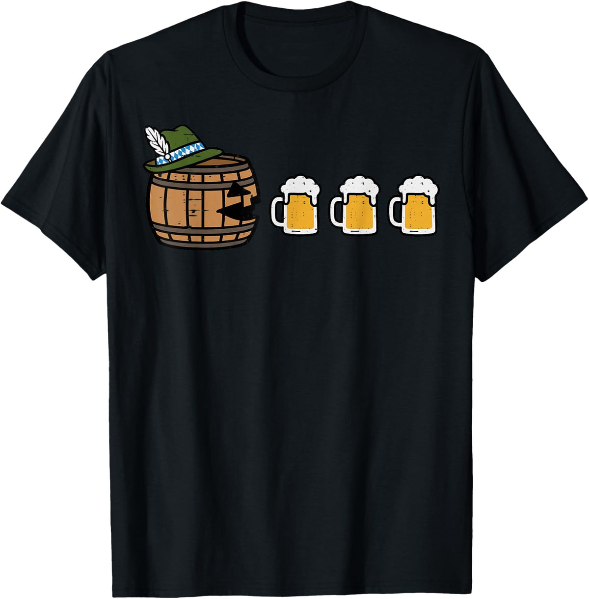 Funny Oktoberfest Gamer Beer Drinking German for Men Women T-Shirt - Black