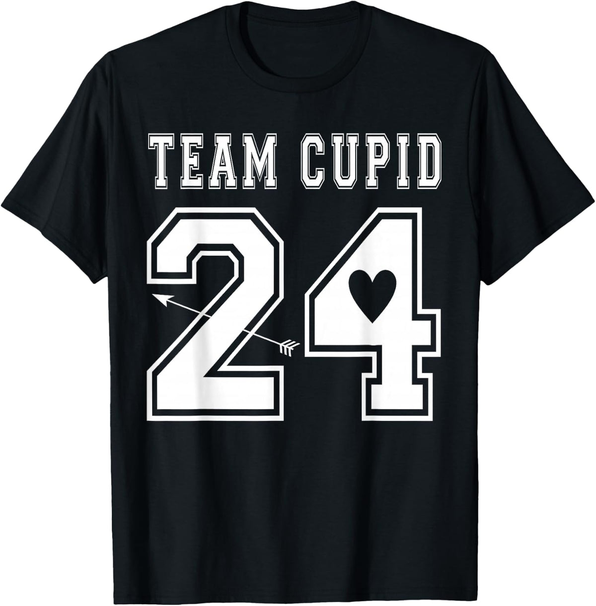 Team Cupid 2024 Valentines Day Sports Jersey Style T-Shirt - Black