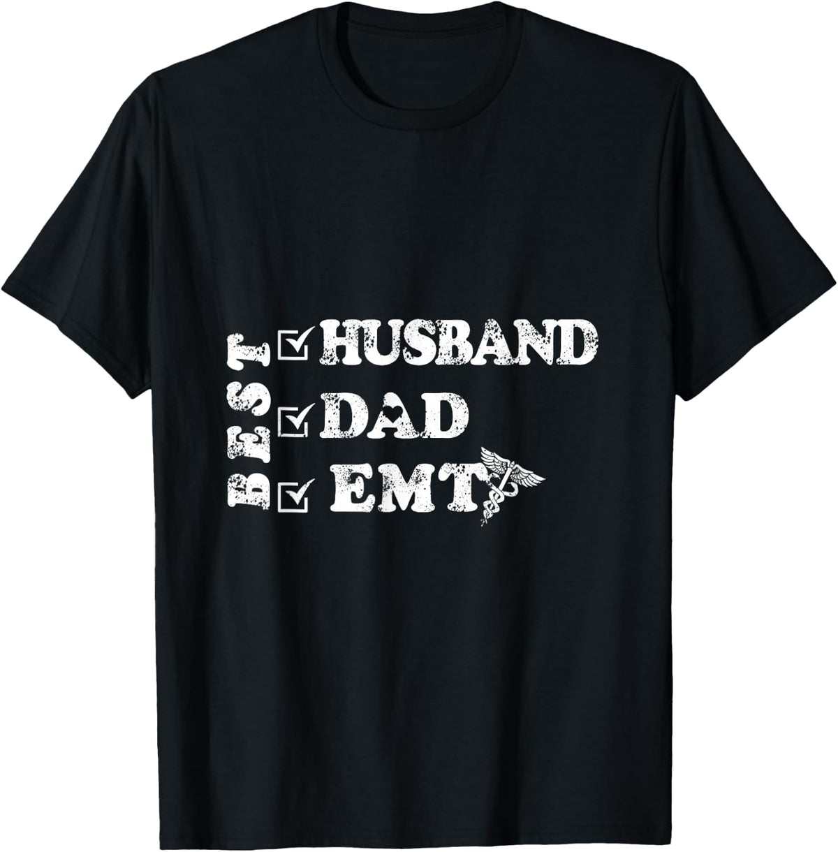 Best Husband Dad EMT T-Shirt - Black