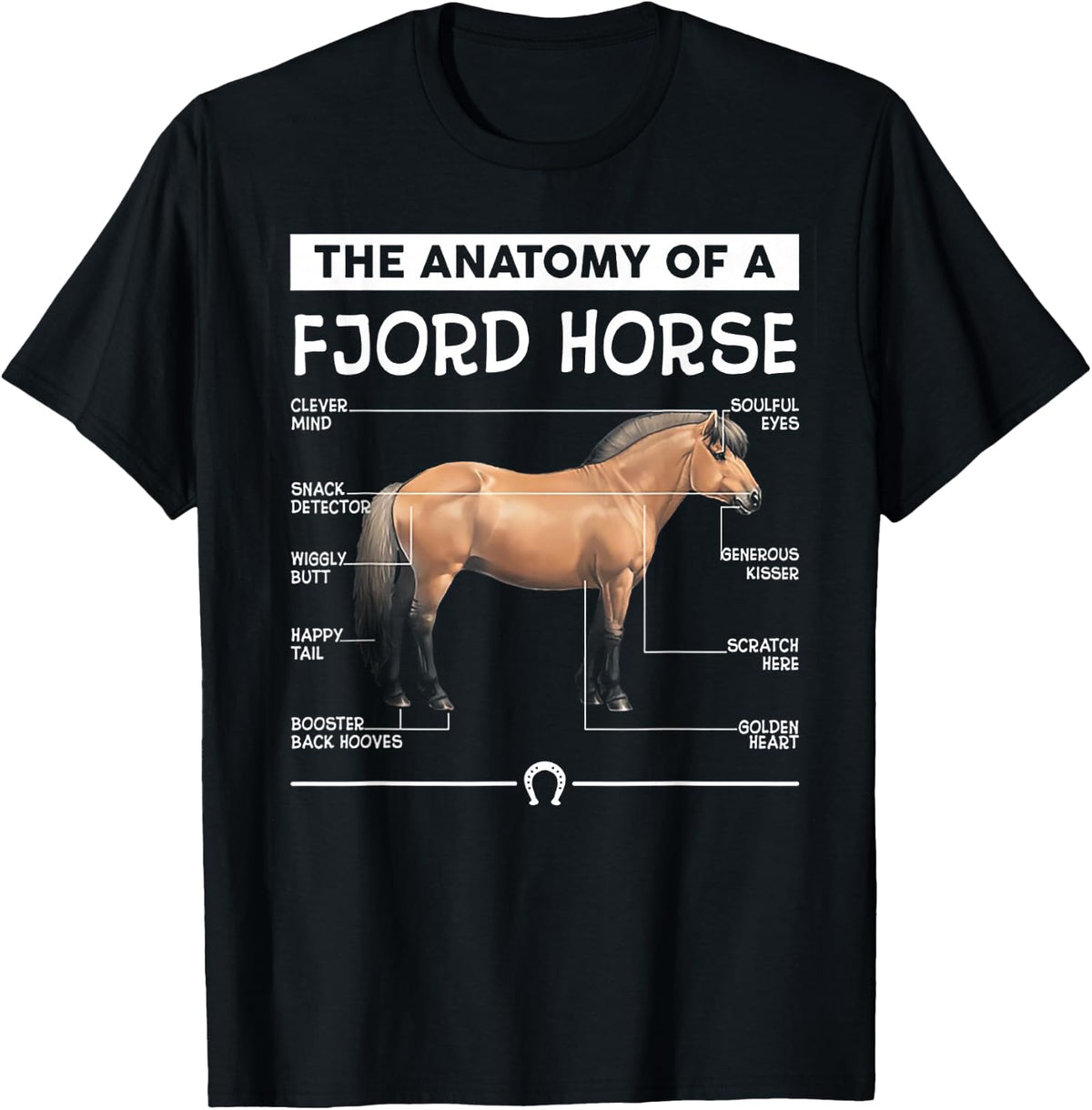 The Anatomy Of A Fjord Horse T-Shirt - Black