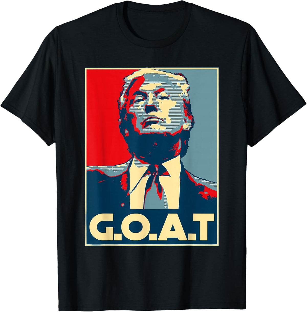 Trump Goat Middle Finger Election 2024 Republican Poster T-Shirt - Black