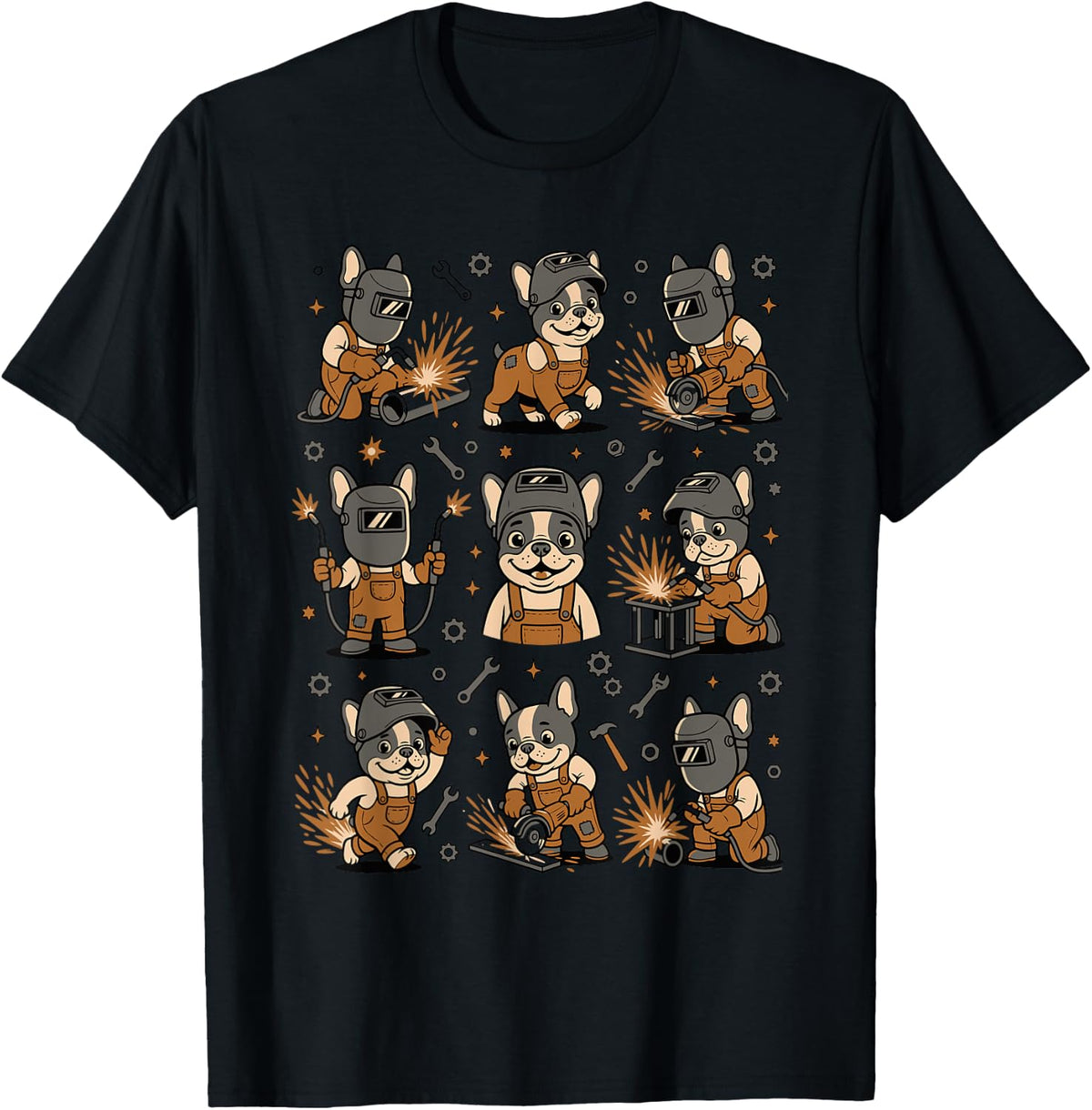 Funny Welder Dogs Work Metalworker Welding for Men Women T-Shirt - Black