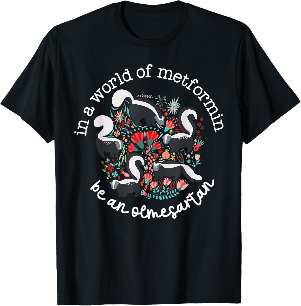 Skunk Cute Pharmacy Pharmacist Technician Medicine Nurse T-Shirt - Black