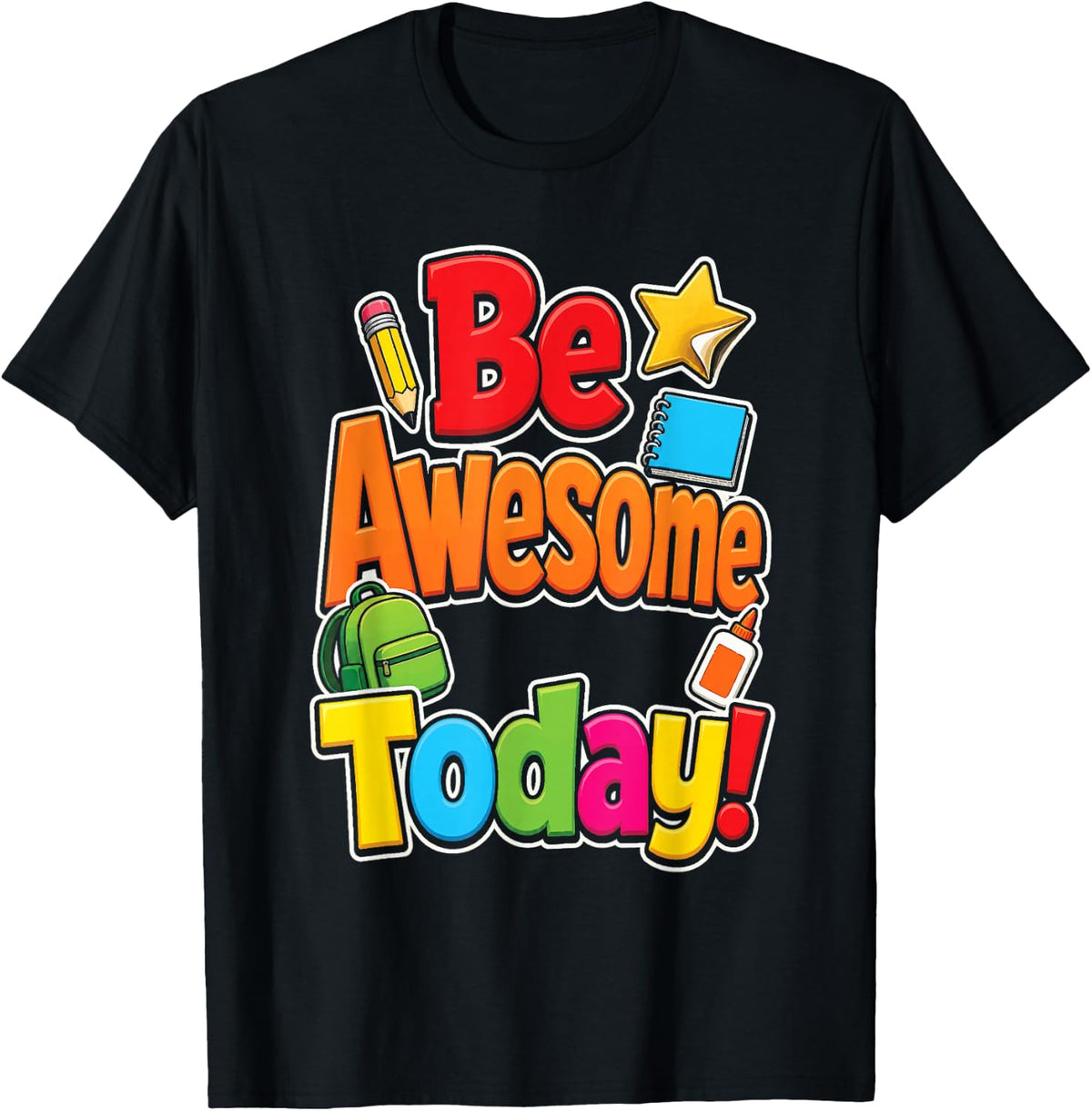 Elementary Teacher Be Awesome Today Back to School Kids T-Shirt - Black