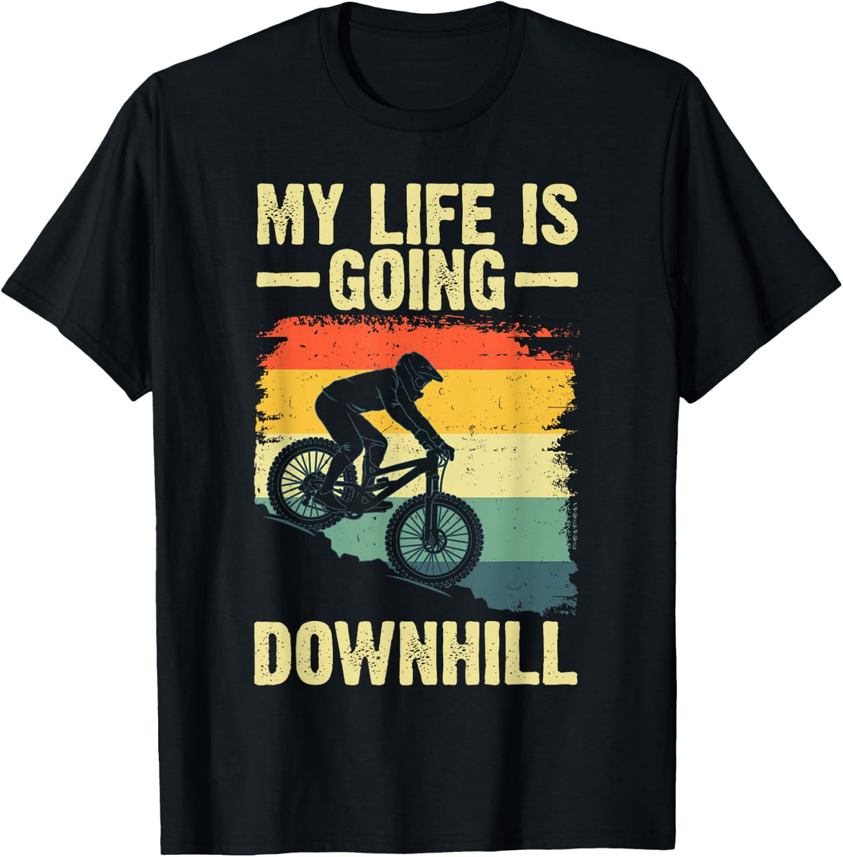 Downhill Mountain Bike Art for Men Women MTB Mountainbike T-Shirt - Black