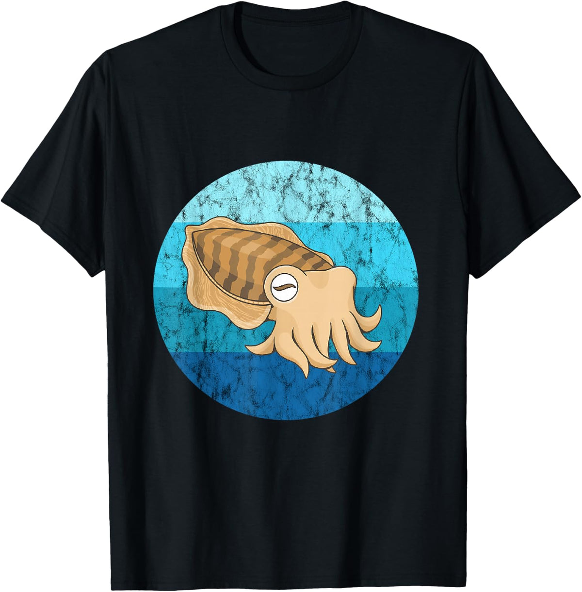 Cuttlefish Sea Cuttlefish Lover Retro Vintage Ocean Animals T-Shirt - Black