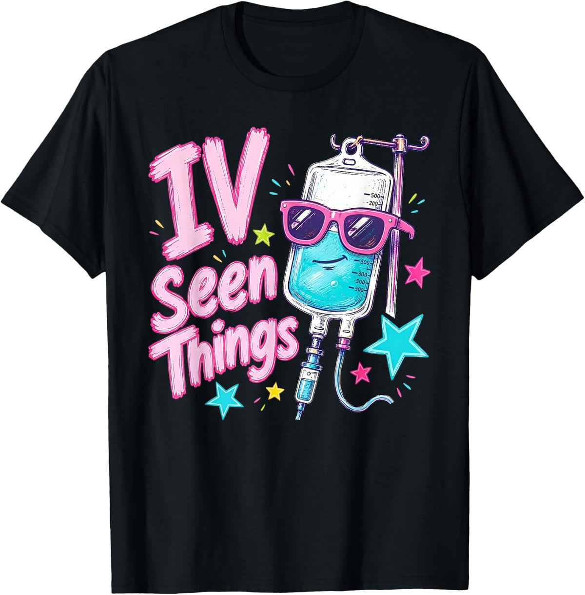 Retro IV Seen Things Infusion Nurse IV Therapy Oncology RN T-Shirt - Black