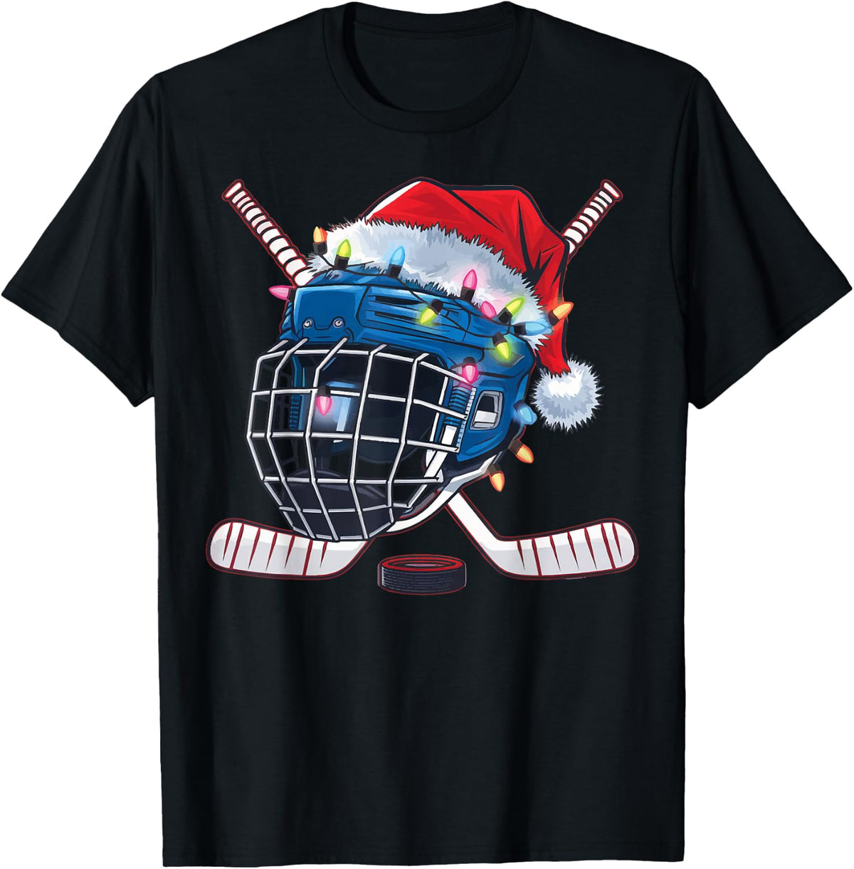 Hockey Christmas T-Shirt - Black