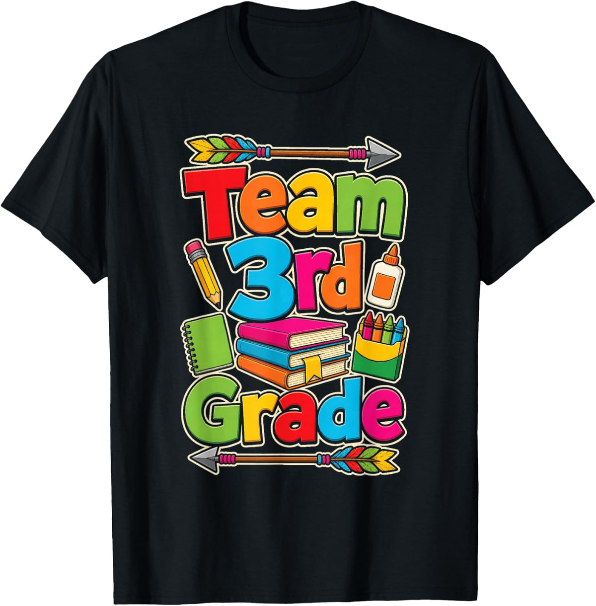 3rd Grade Team Matching School Staff Squad First Day T-Shirt - Black