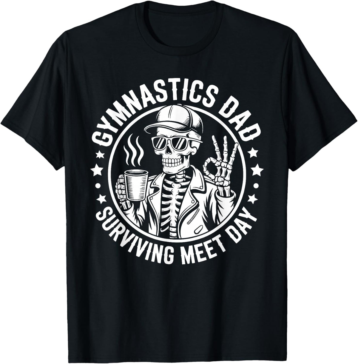 Gymnastics Dad Art for Dad Father Gymnast Gymnastics Lover T-Shirt - Black