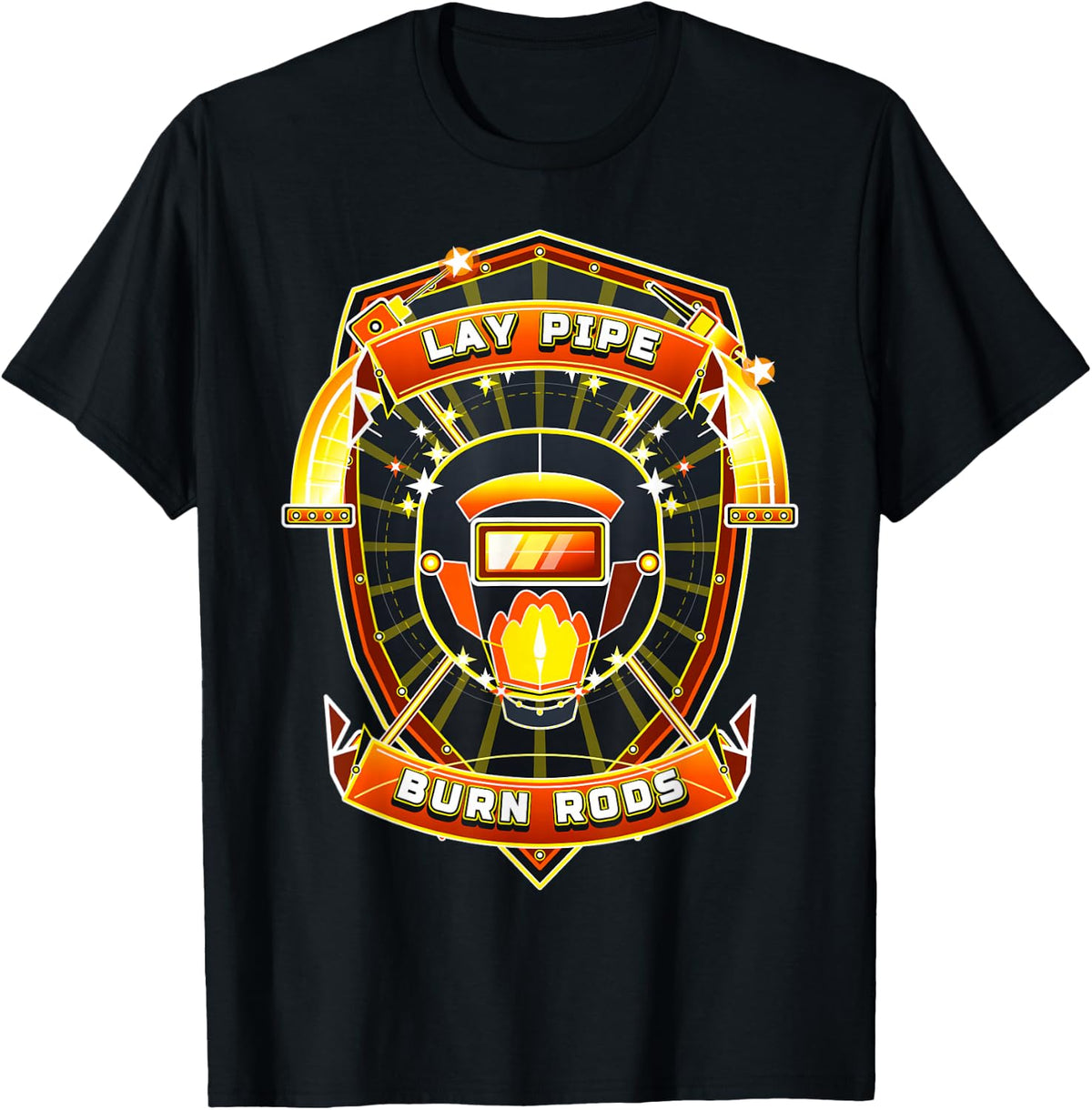 Pipeline Rig Welder Pipefitter Vintage Tradesman T-Shirt - Black